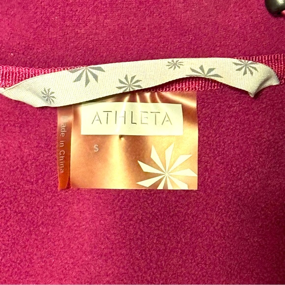 Athleta womens S Swara black fleece zipped pockets hooded athleisure jacket - Picture 3 of 12